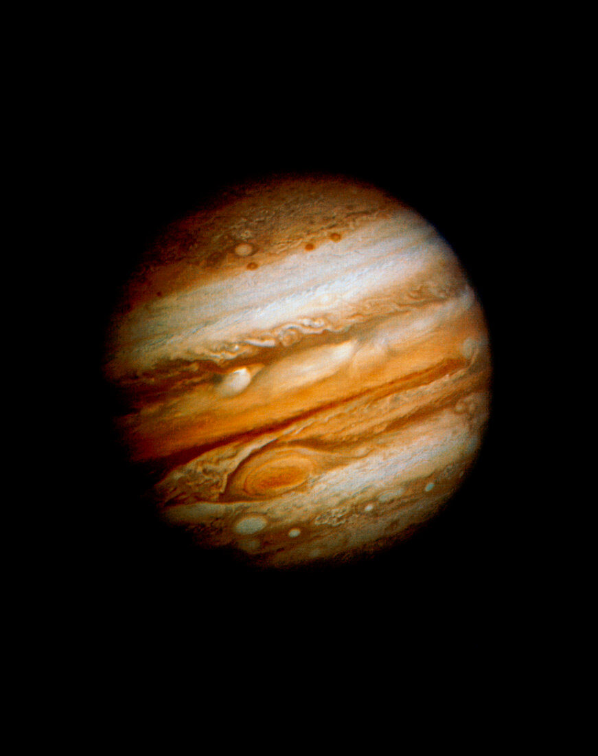 Voyager 1 colour-enhanced image of Jupiter