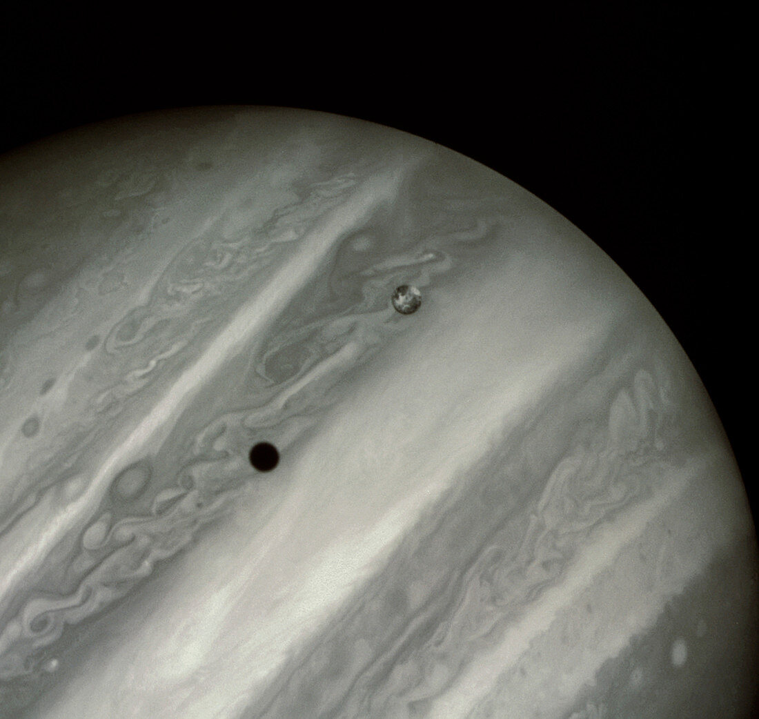 Hubble telescope image of Jupiter and its moon Io