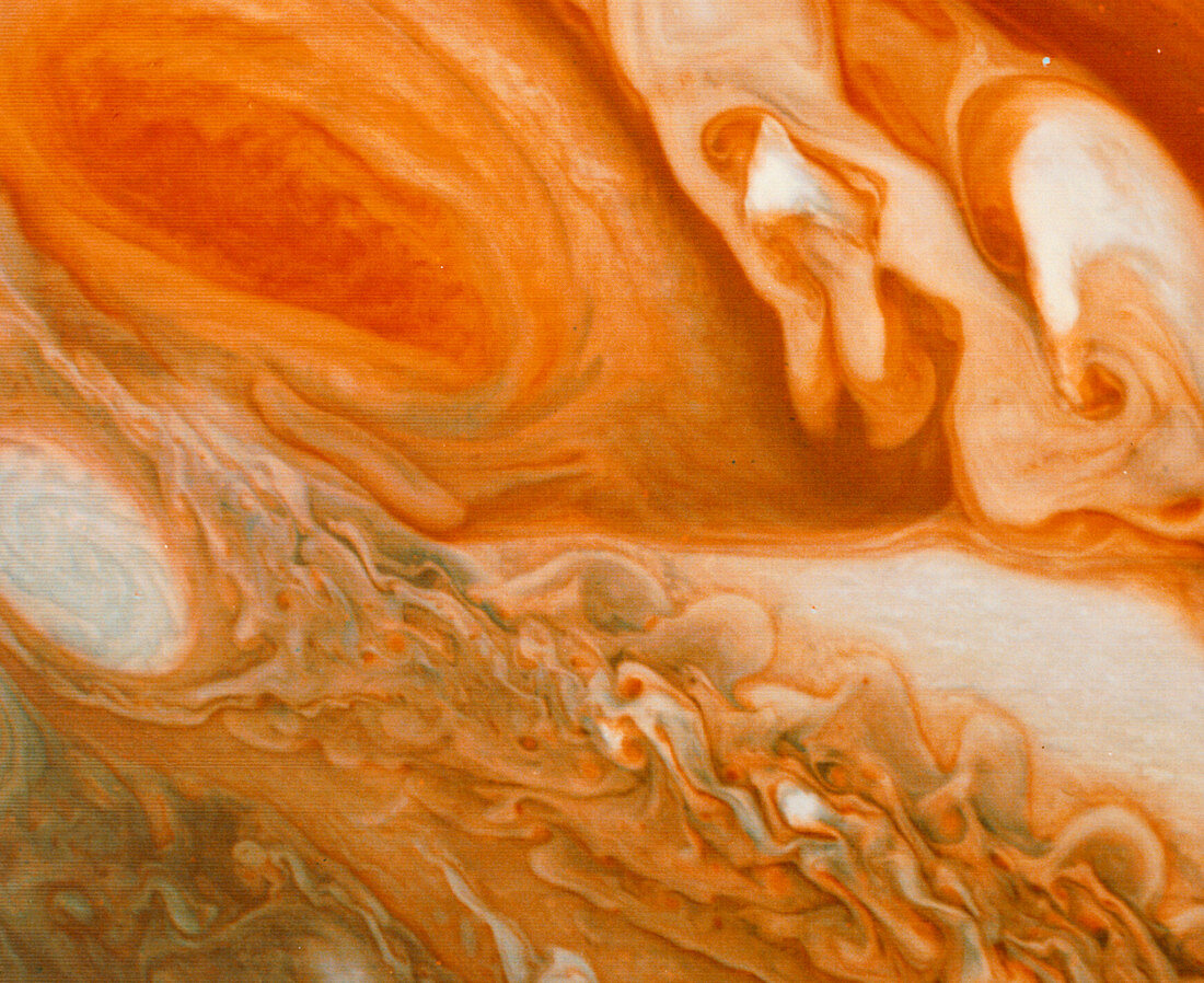 Voyager 1 photograph of Jupiters' Great Red Spot