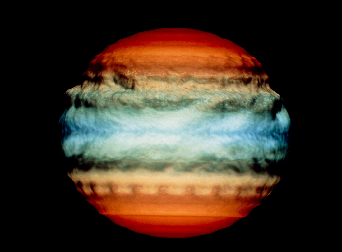 simulation of Jupiter after comet impact