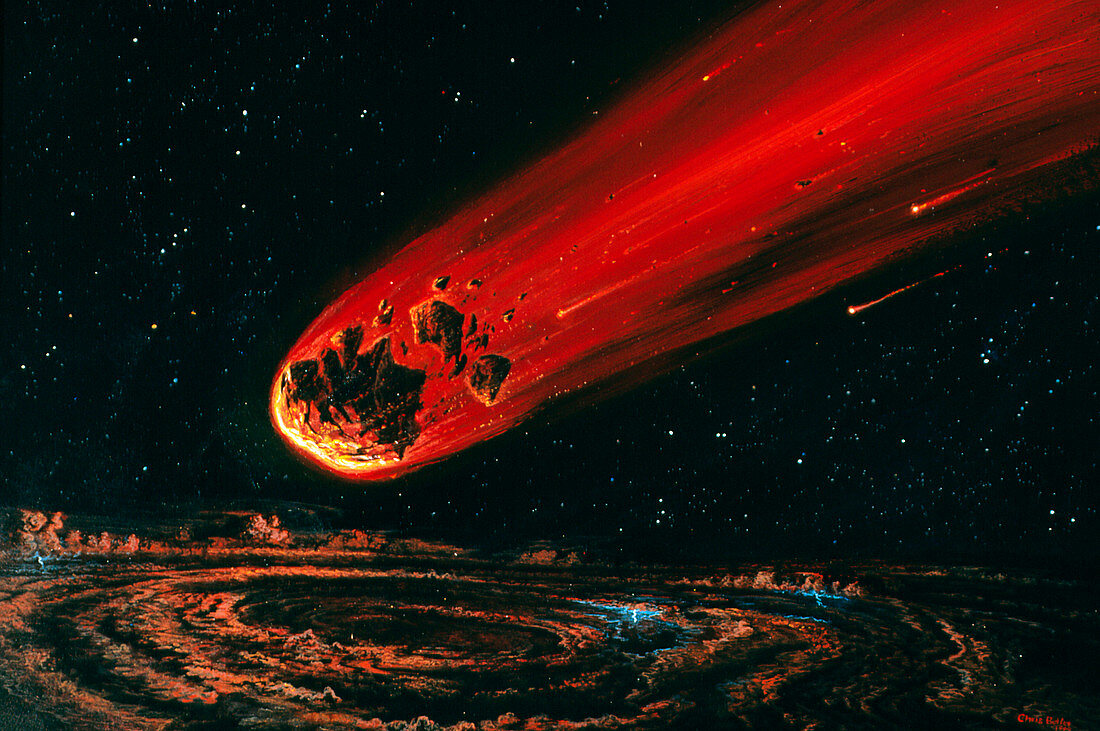 Comet Shoemaker-Levy strikes Jupiter,artwork