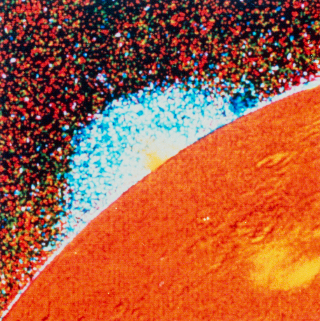 Voyager 1 image of a volcanic plume on Io
