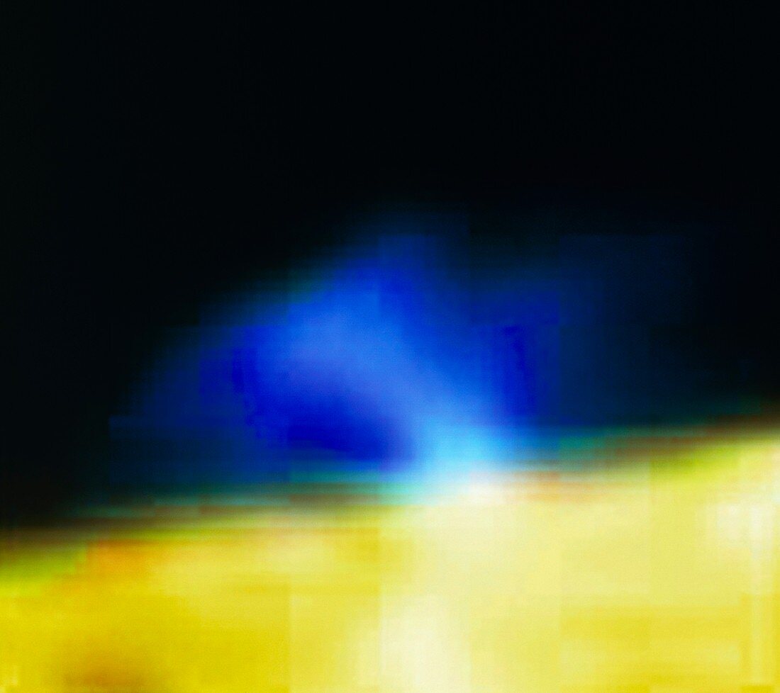 Galileo image of volcanic plume on Io