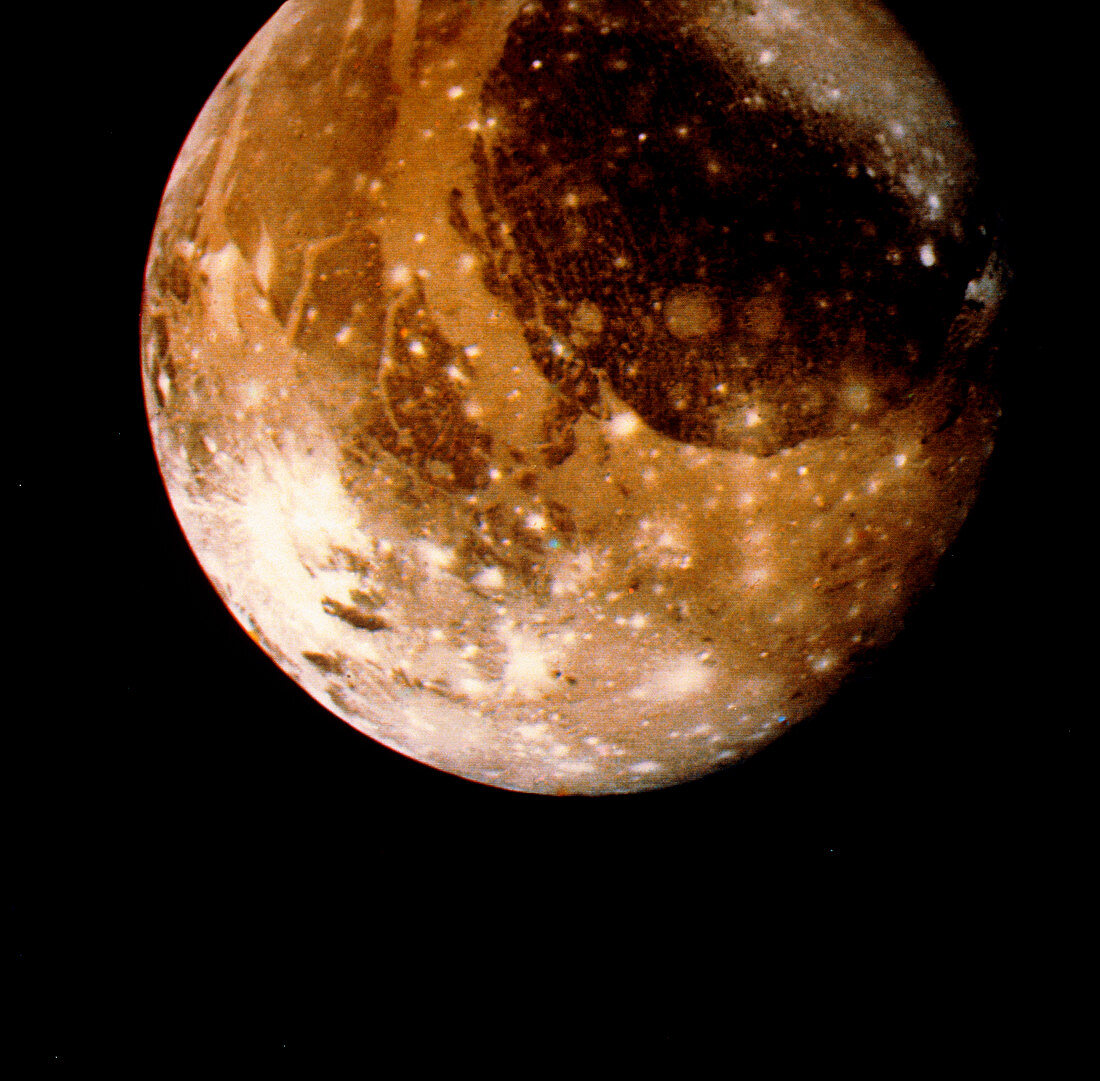 Voyager 2 photo of Ganymede,Jupiter's third moon