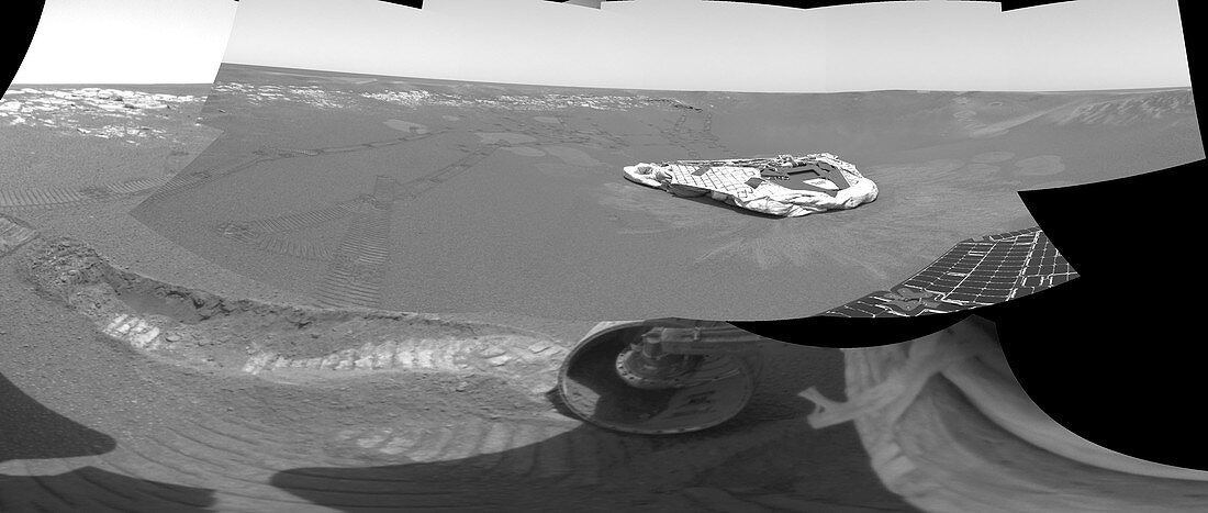 Trench dug by Opportunity on Mars