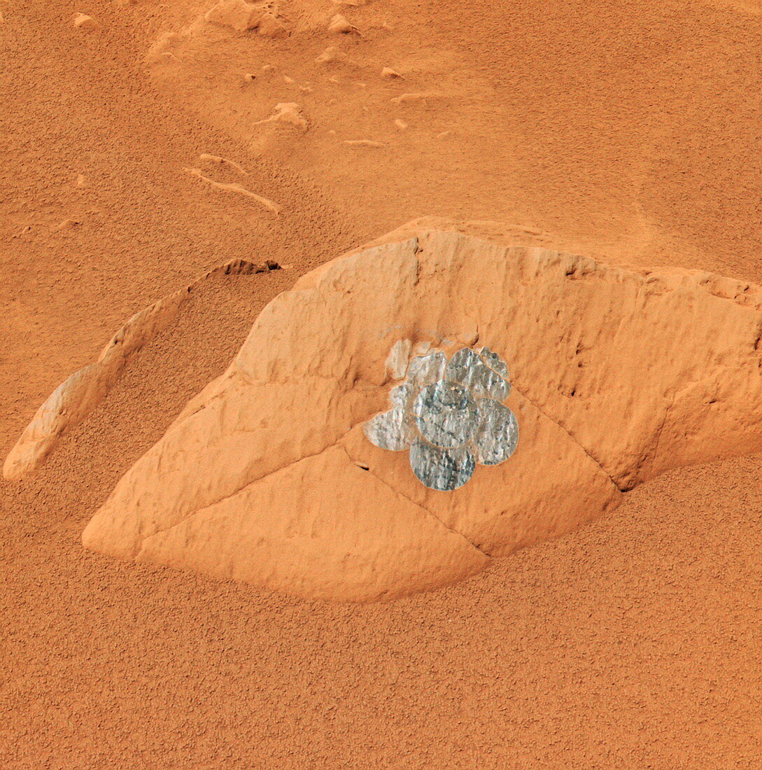 Abrasion marks on Martian rock