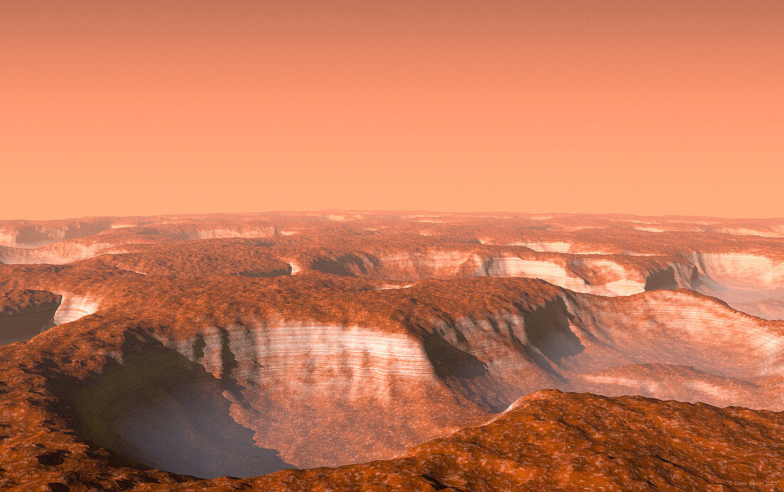 Carbon dioxide ice on Mars,artwork