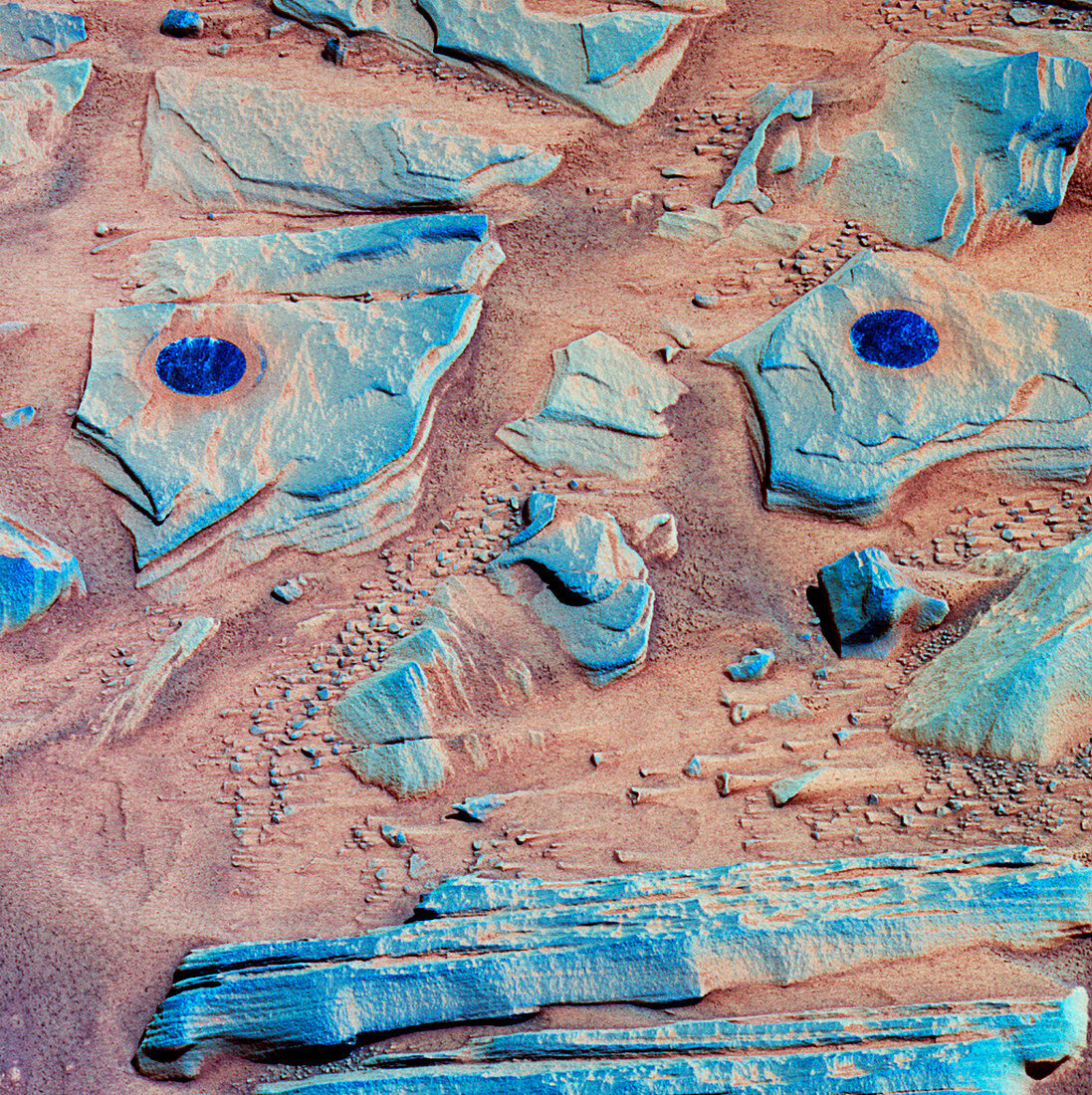 Martian rock experiments,Spirit rover