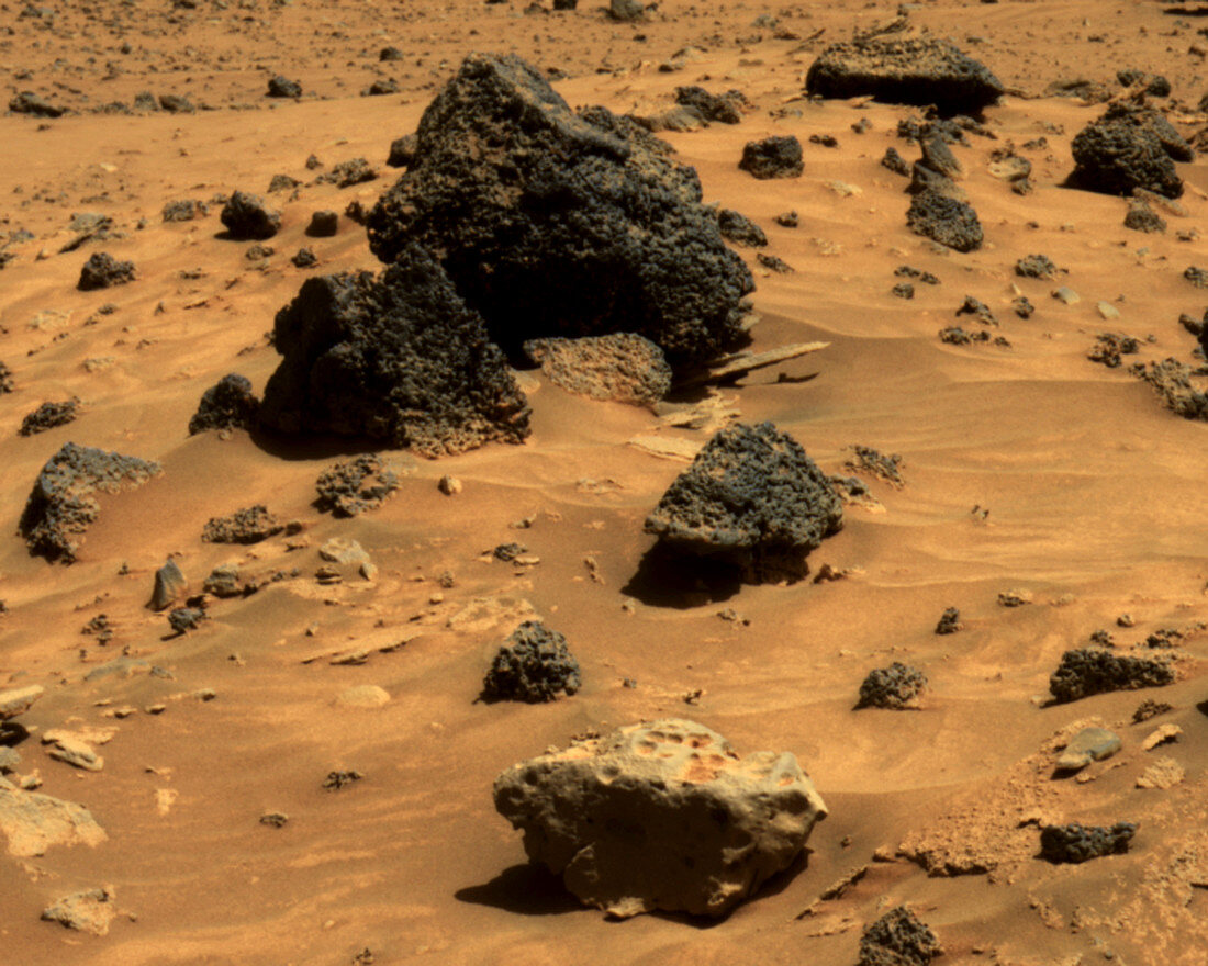 Martian meteorite,true-colour image