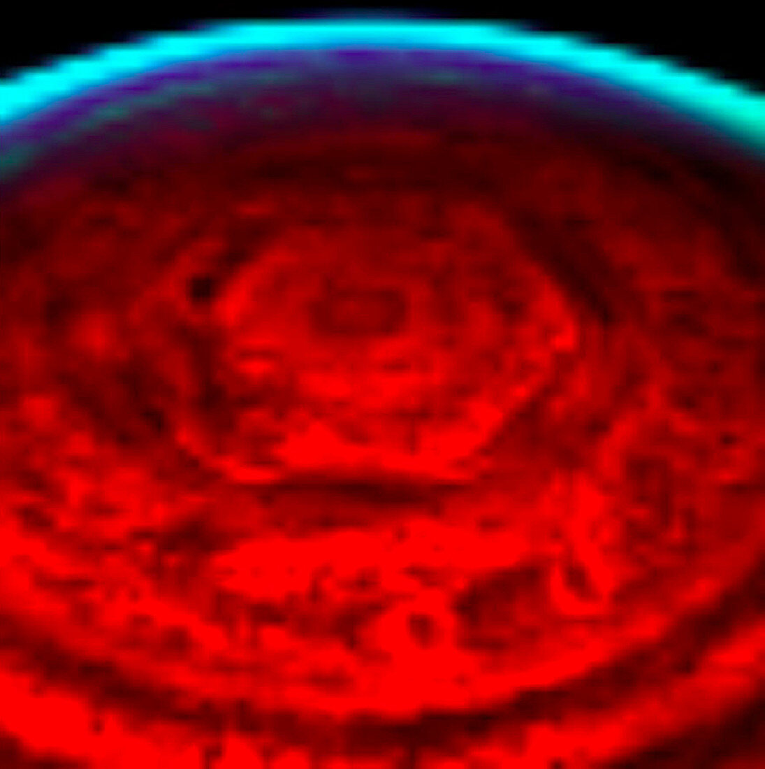 Saturn's north pole,infrared image