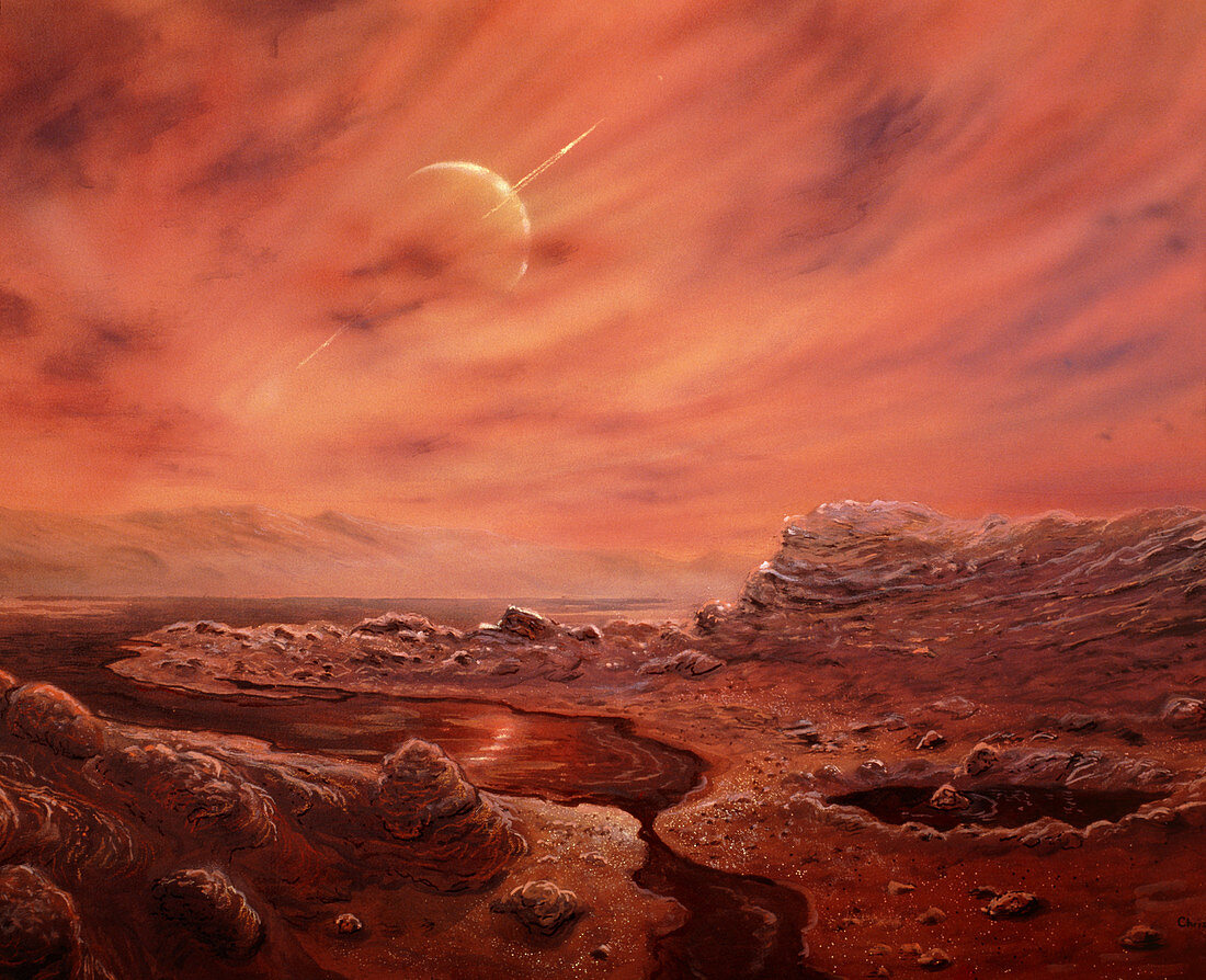 Artist's impression of surface of Titan