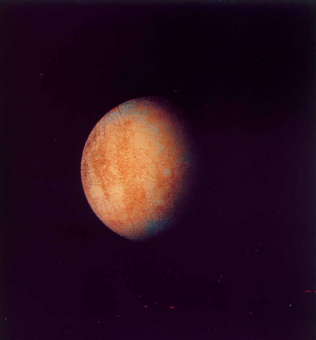 Voyager 2 image of Europa,one of Jupiter's moons