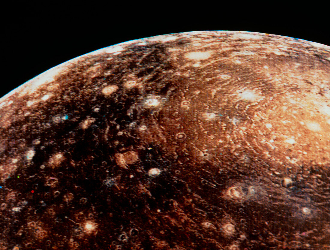 Voyager 1 photo of Callisto,Jupiter's fourth moon