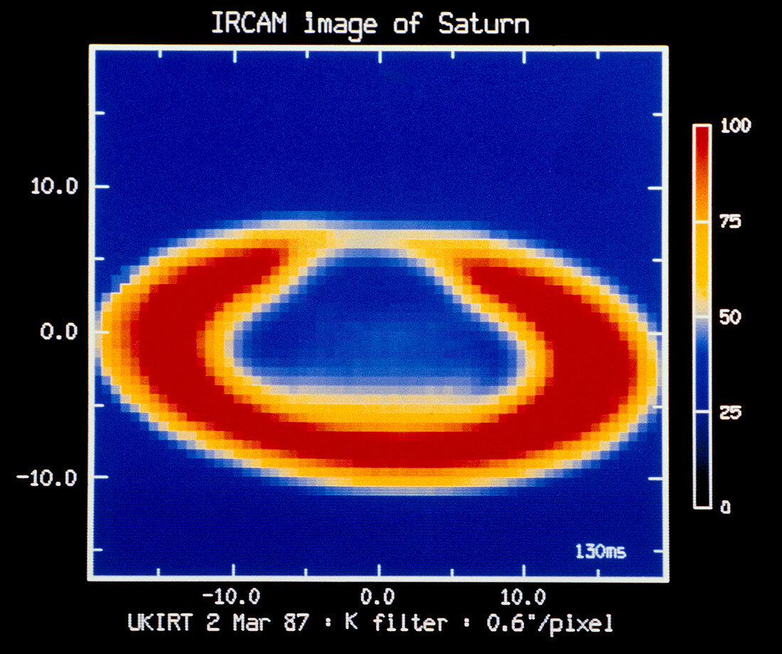 Infrared image of the planet Saturn