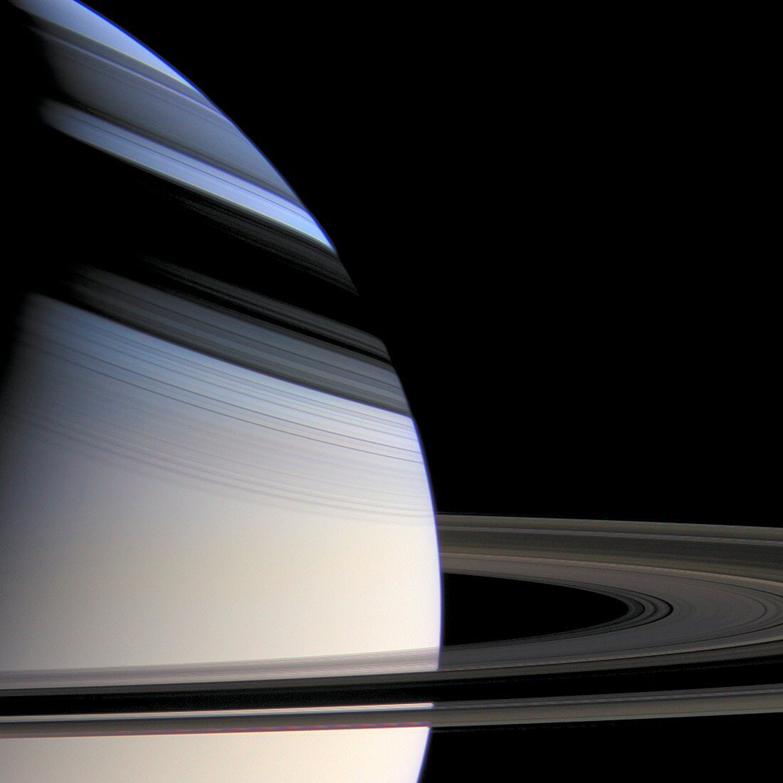 Ring shadows on Saturn,Cassini image