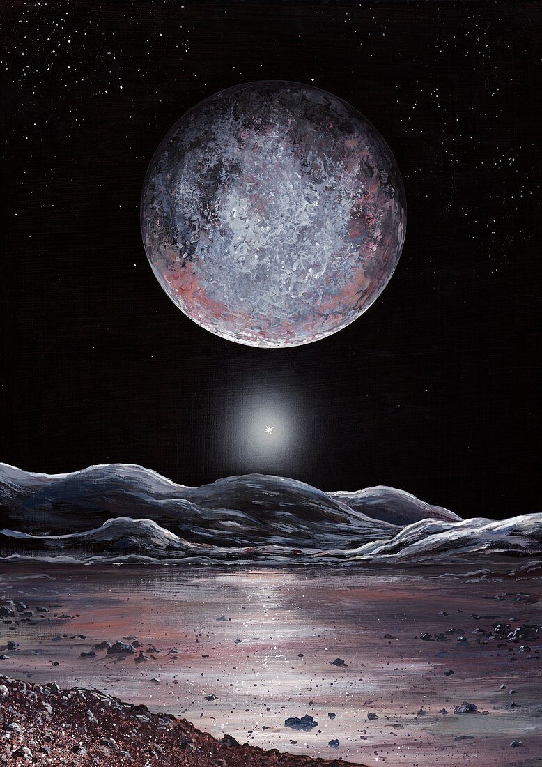 Pluto seen from Charon,artwork