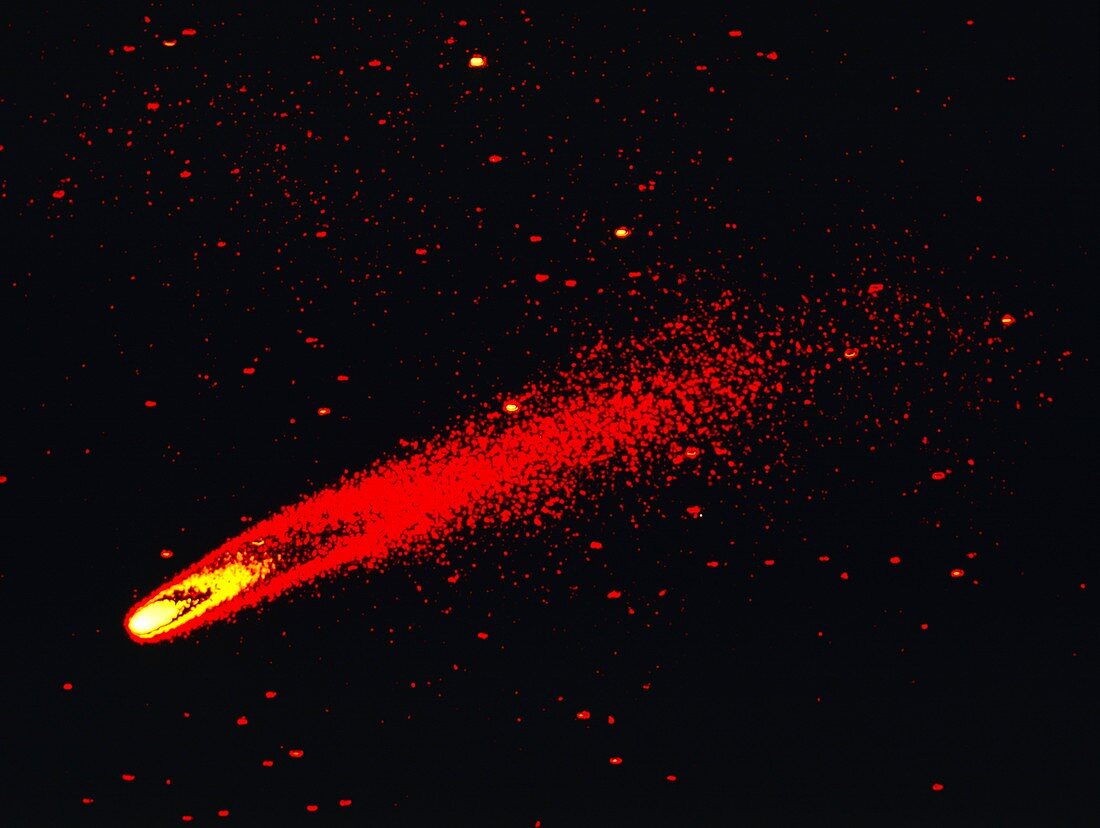 False-colour photograph of Comet Bennett