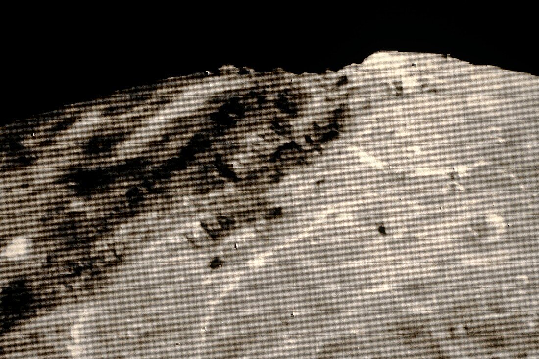 Voyager 2 image of surface Miranda