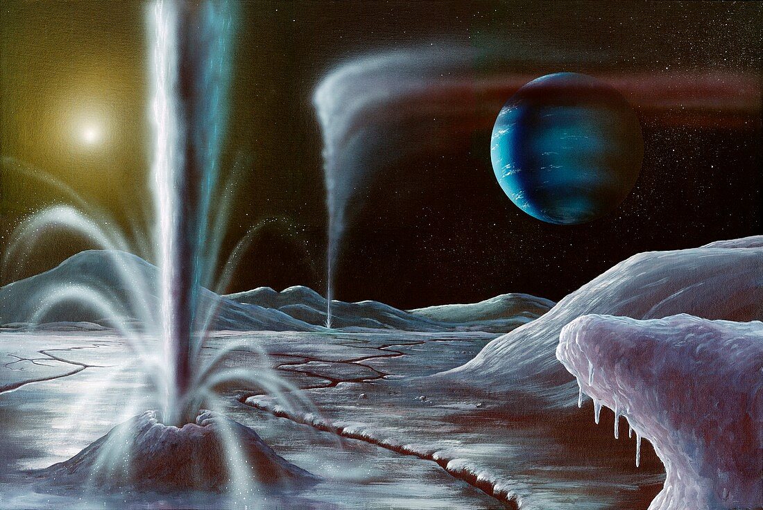 Ice volcanoes on Triton,artwork