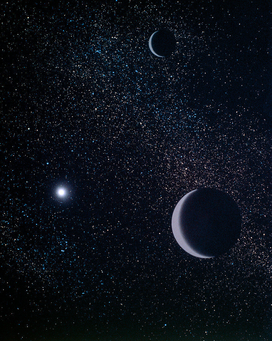 Artist's impression of the planet Pluto & its moon