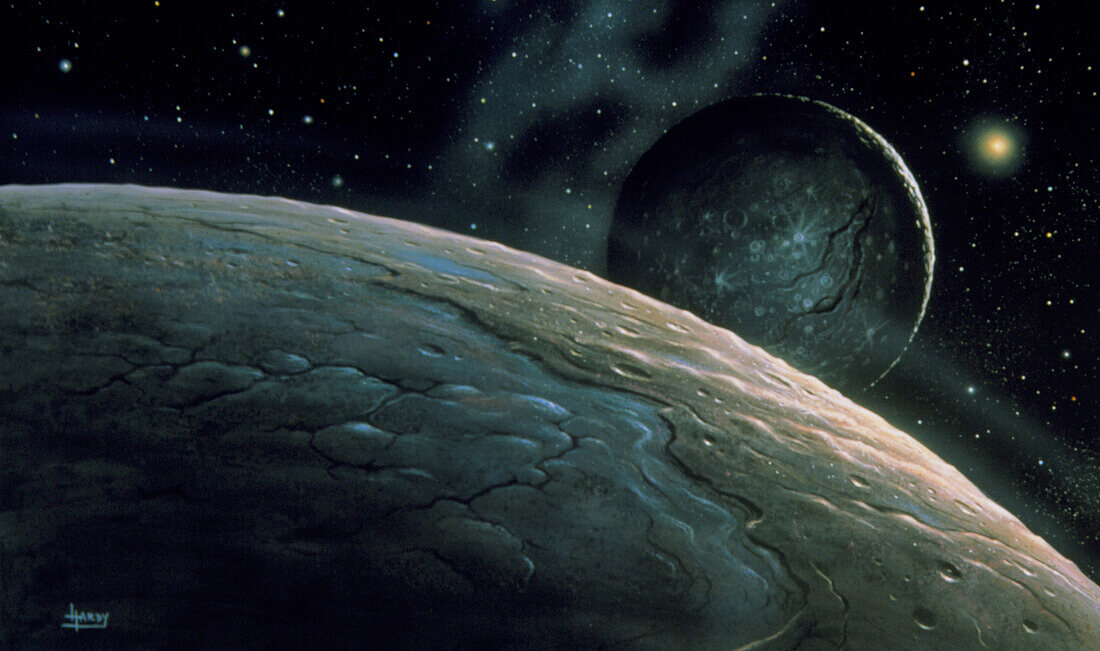 Illustration of Pluto and Charon