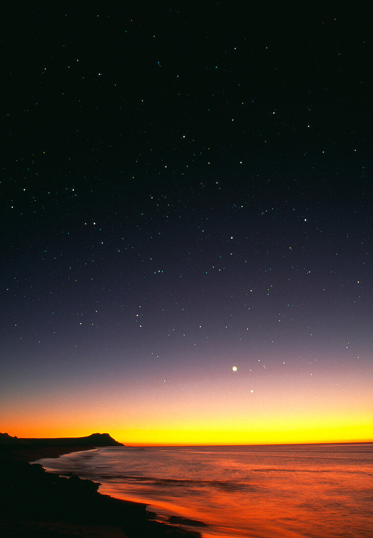 Sunrise over the coast with Venus prominent