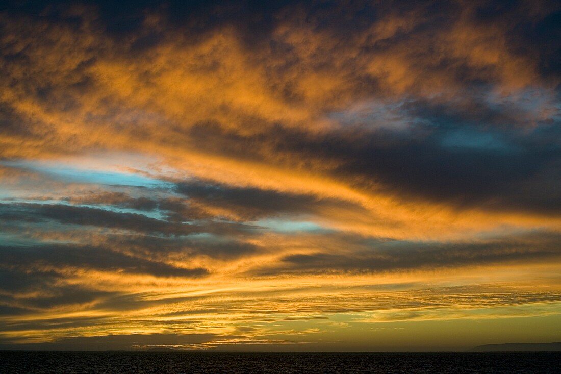 Sunset over San Ignacio lagoon,Mexico