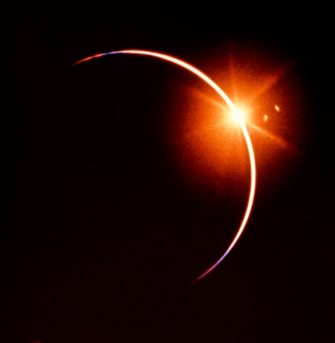 Apollo 12 spacecraft view of solar eclipse