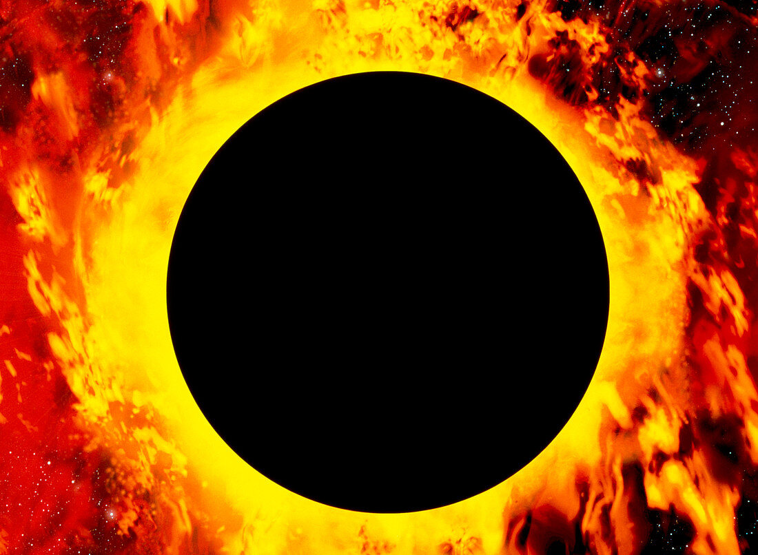 Artwork of a total solar eclipse
