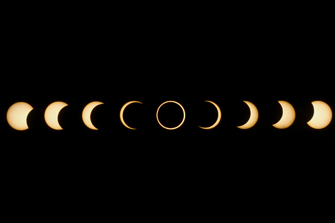 Time-lapse image of a solar eclipse