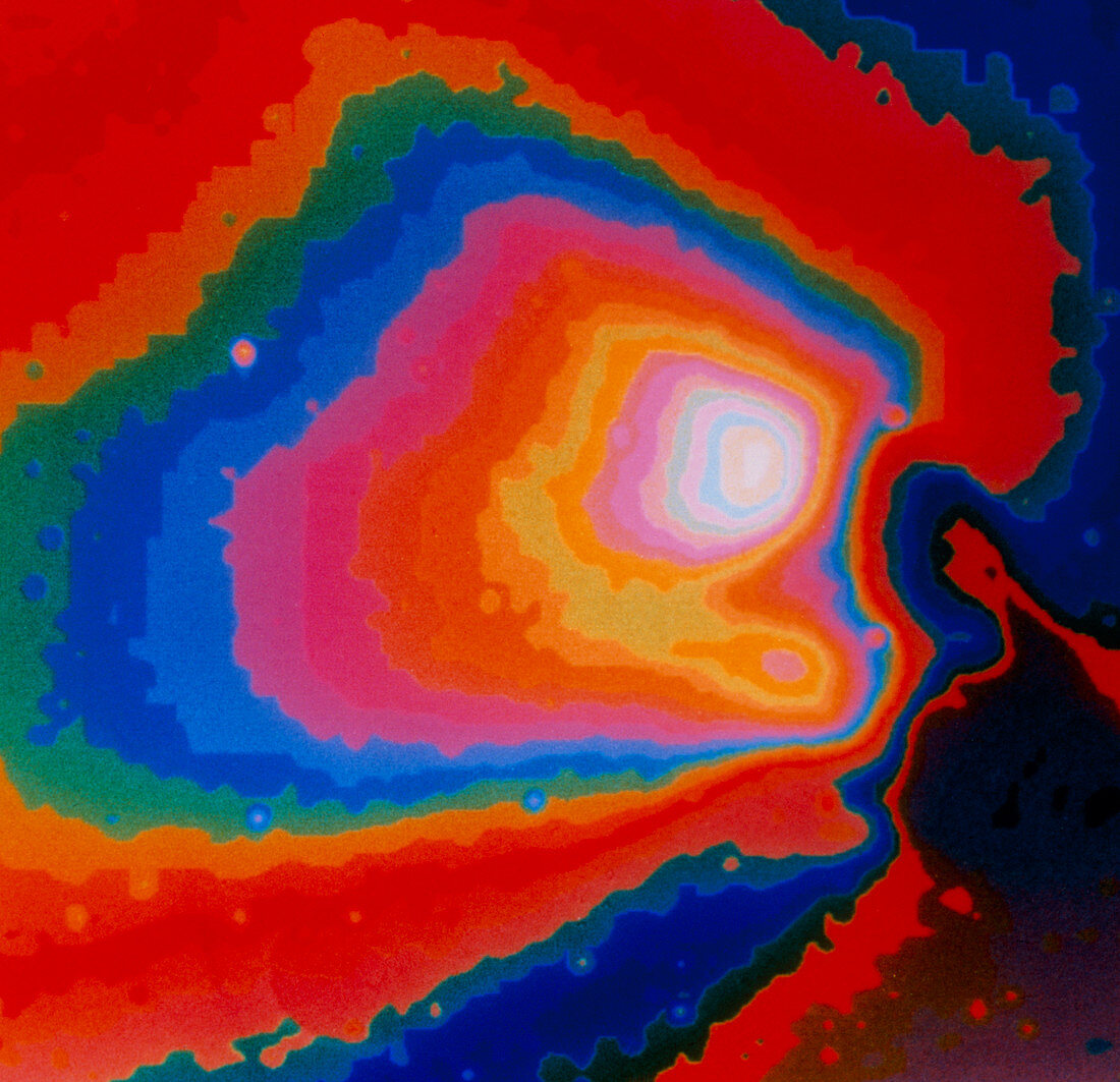 False-colour image of the nucleus of Comet Halley