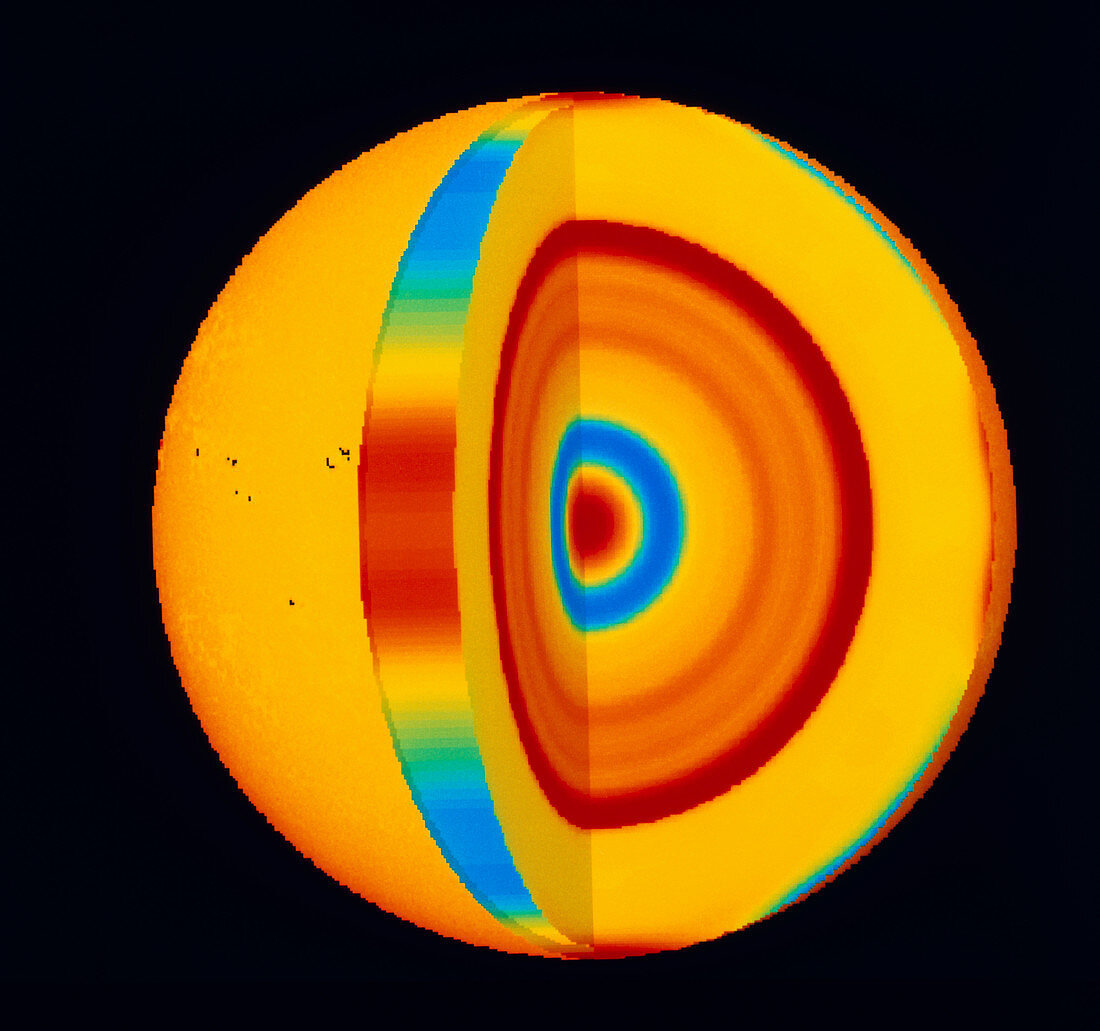 Artwork of the Sun's internal structure