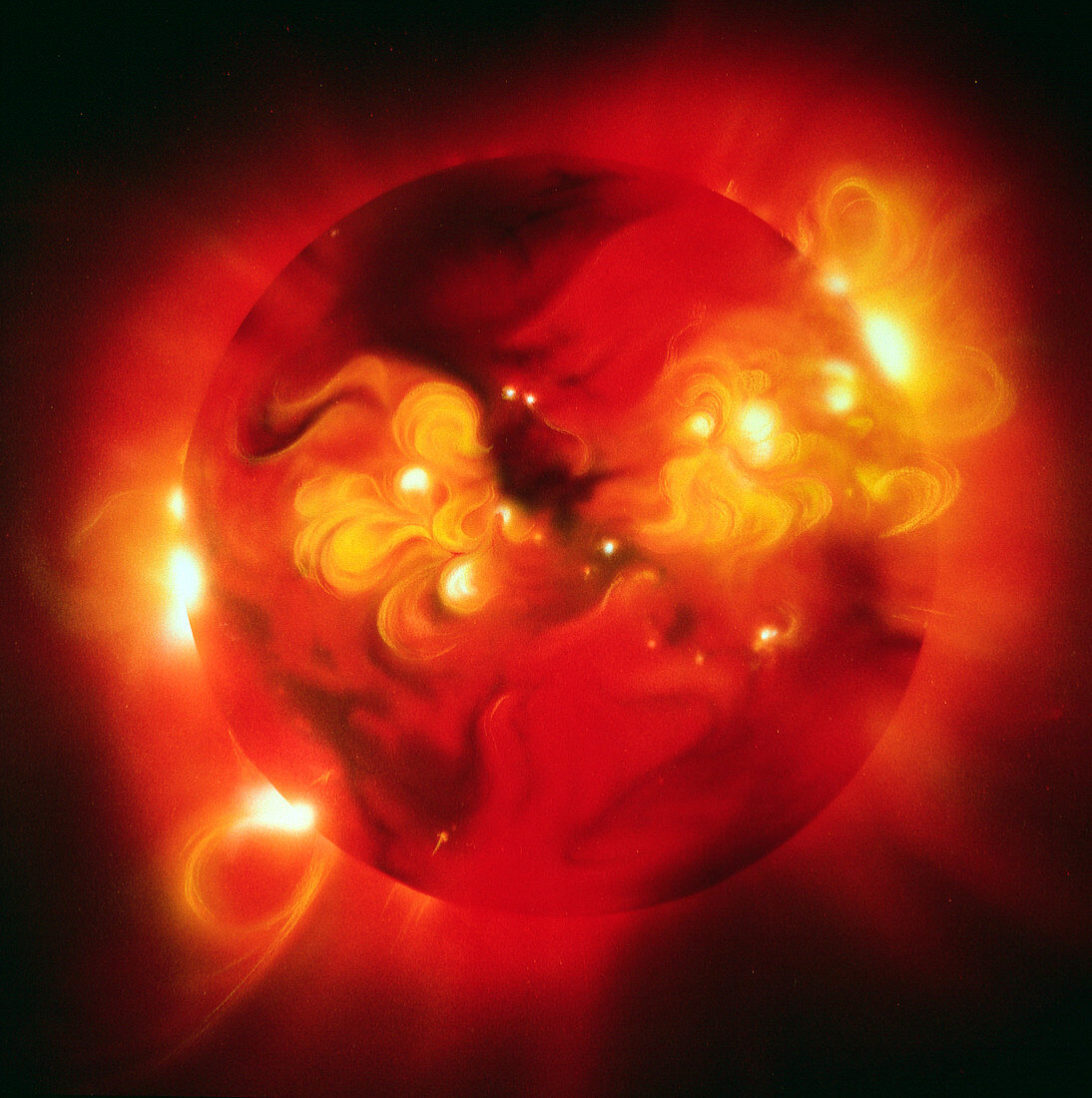 Artwork of the solar corona based on X-ray imagery