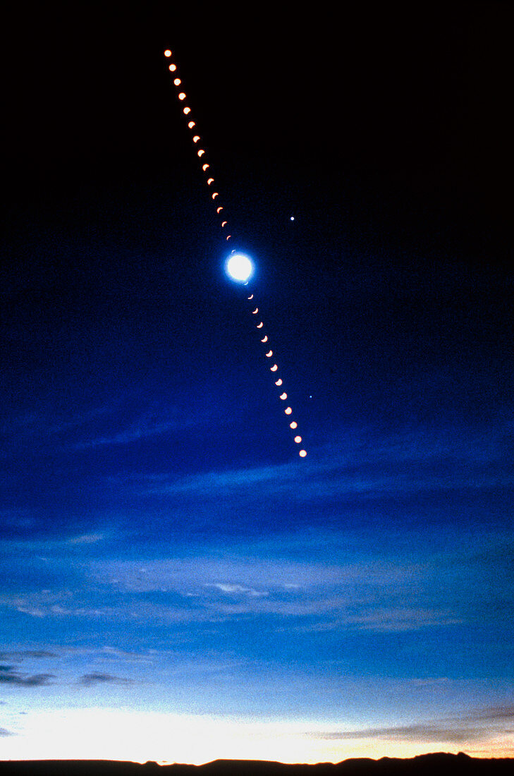 Timelapse image of a total solar eclipse