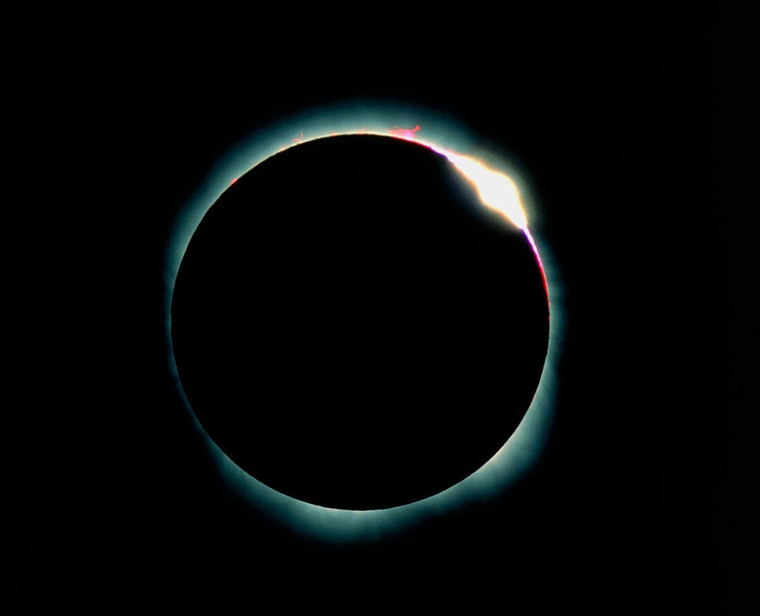 The diamond ring effect during a solar eclipse