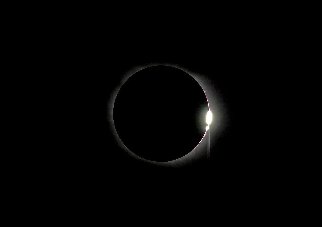 Total solar eclipse,diamond ring effect