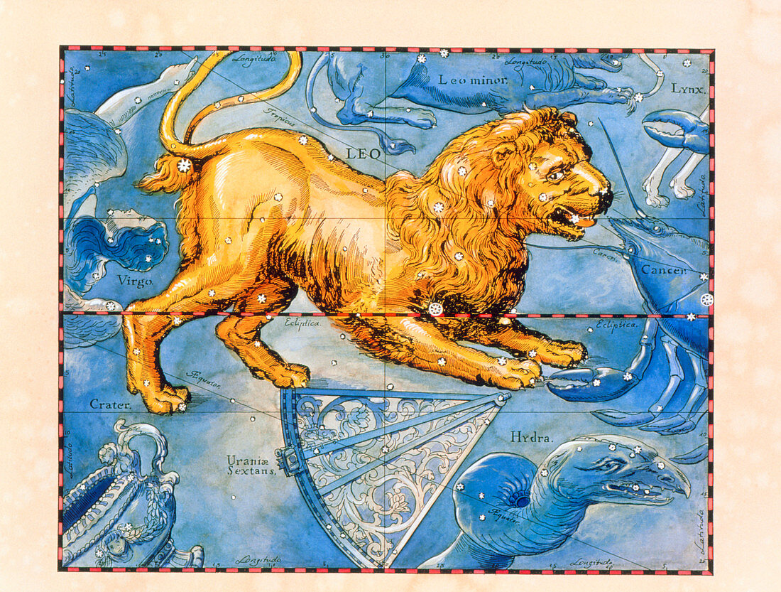 Historical artwork of the constellation of Leo