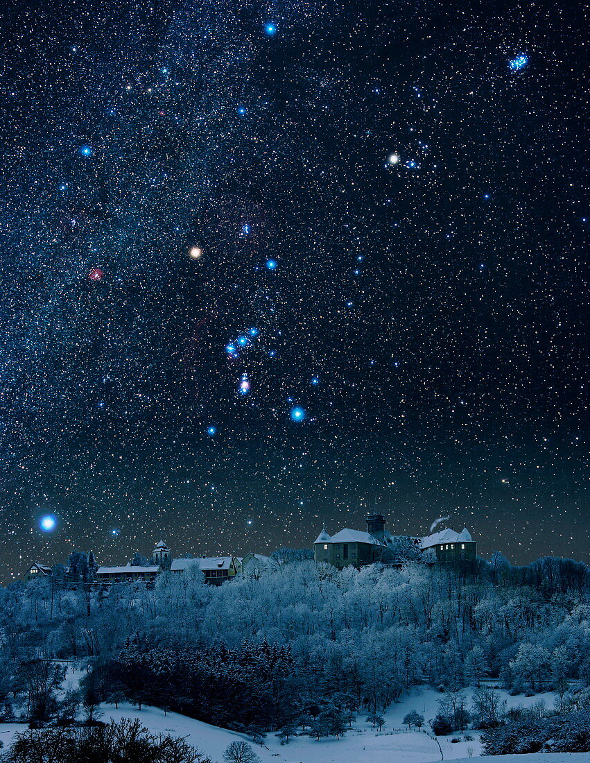 Winter sky with Orion constellation