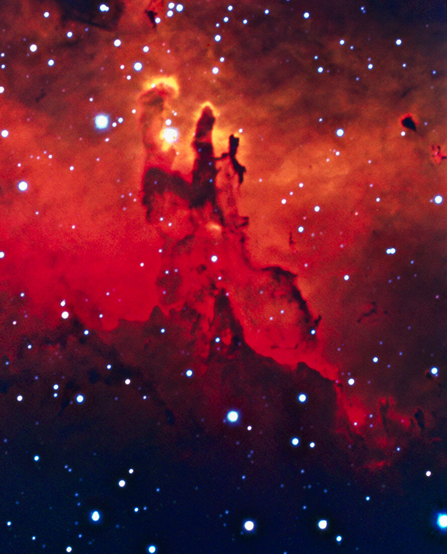 CCD optical image of the Eagle nebula,M16