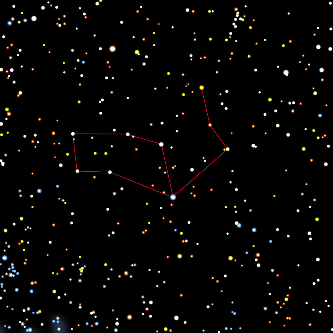 Artwork of the constellation of Virgo
