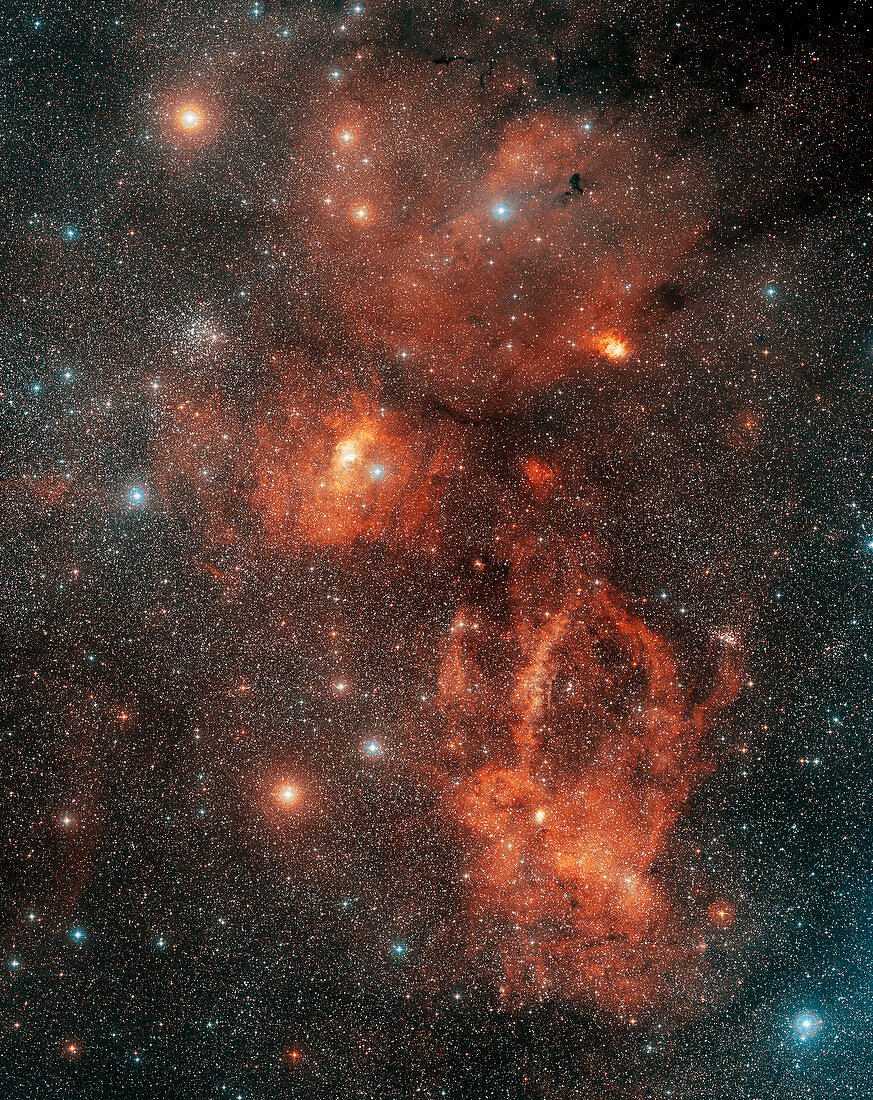 Bubble nebula and surrounding nebulae
