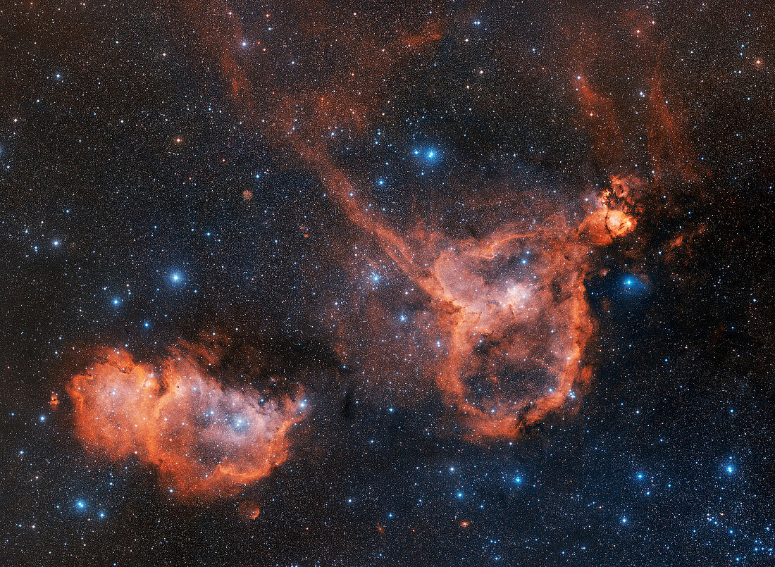 Emission nebulae IC 1848 and IC 1805
