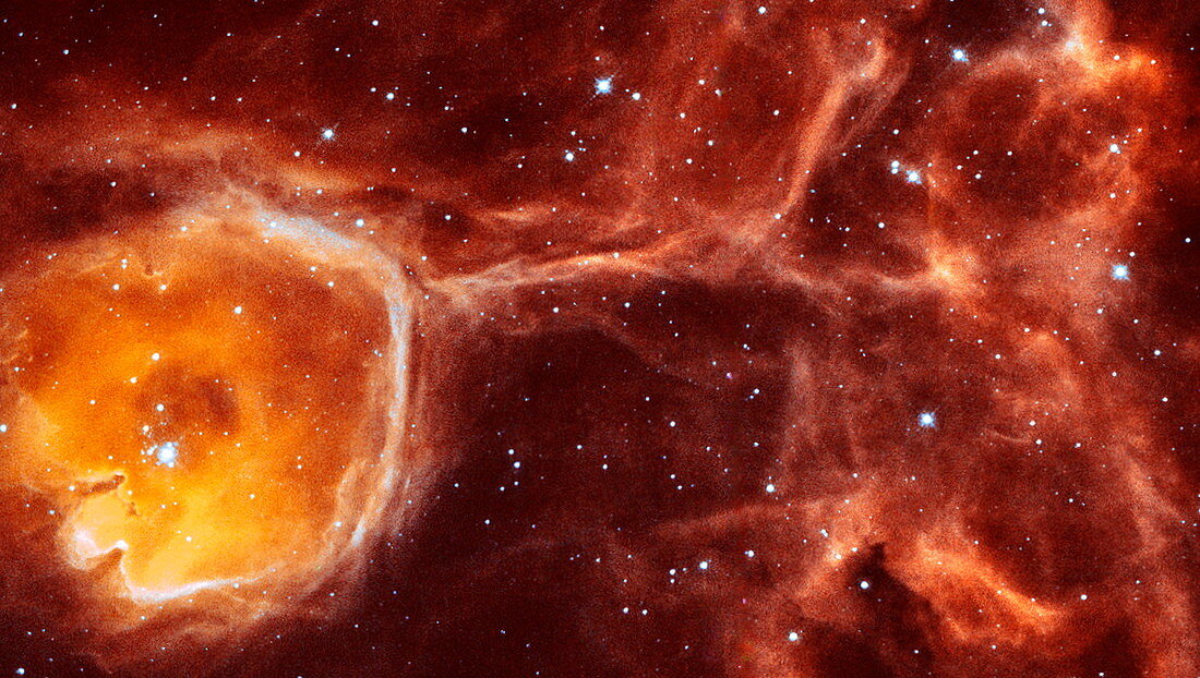 Nebula shaped by stellar wind
