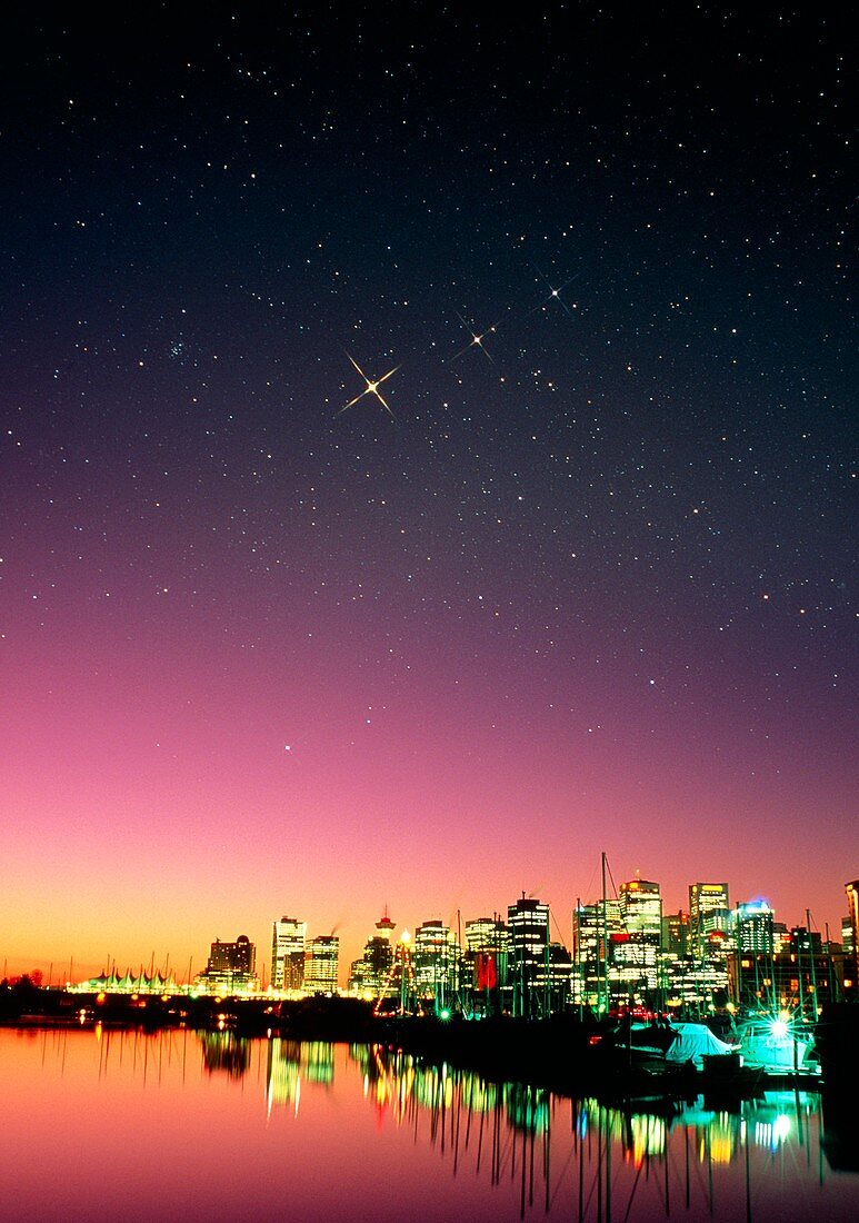 Starry sky over Vancouver