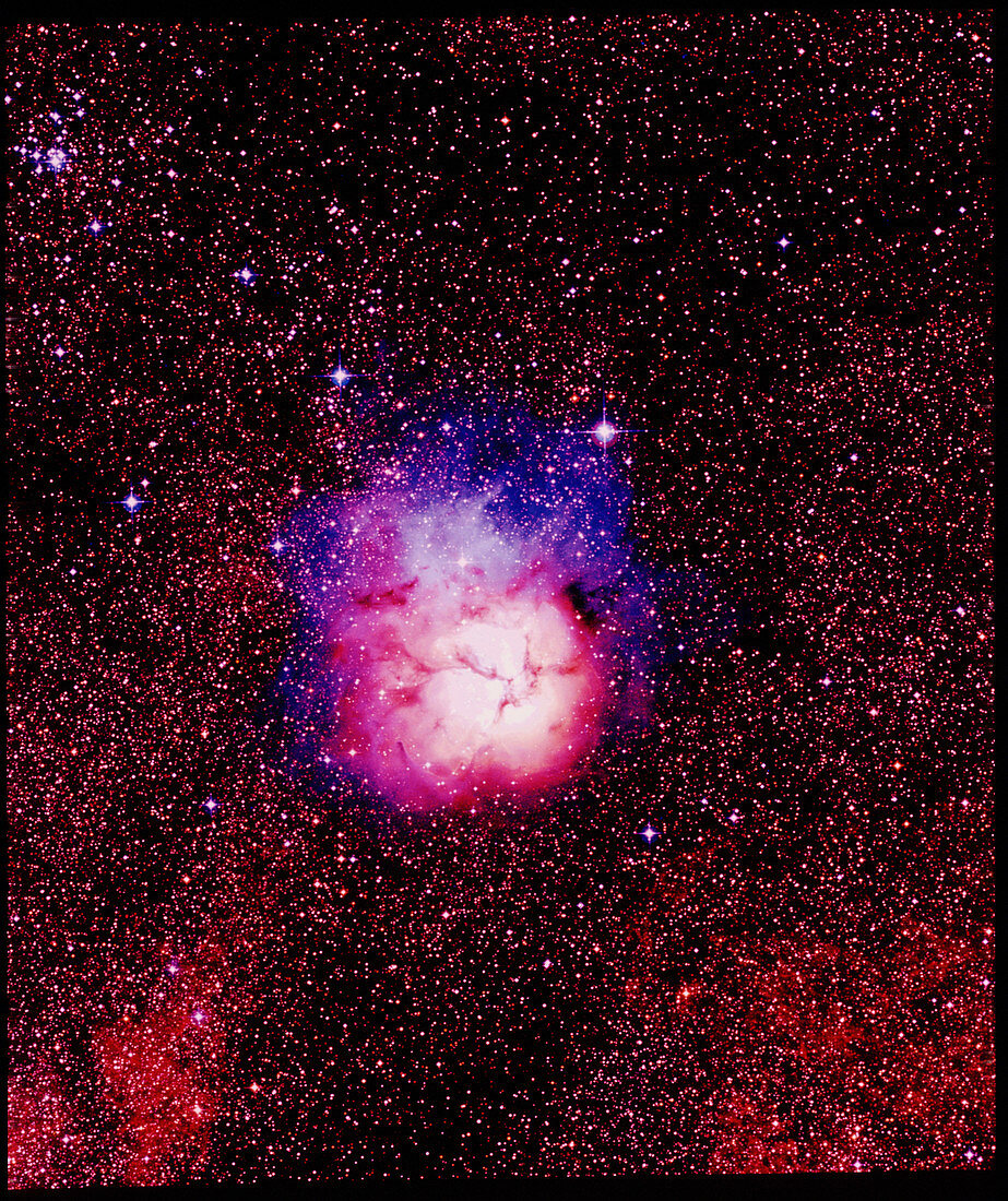 True-colour UK Schmidt image of Trifid Nebula M20