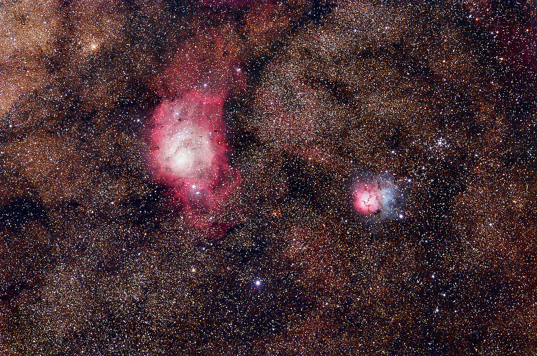 Lagoon (M8) and Trifid (M20) nebulae