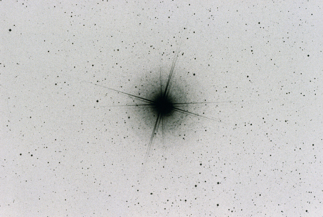 Negative optical photograph of Alpha Centauri