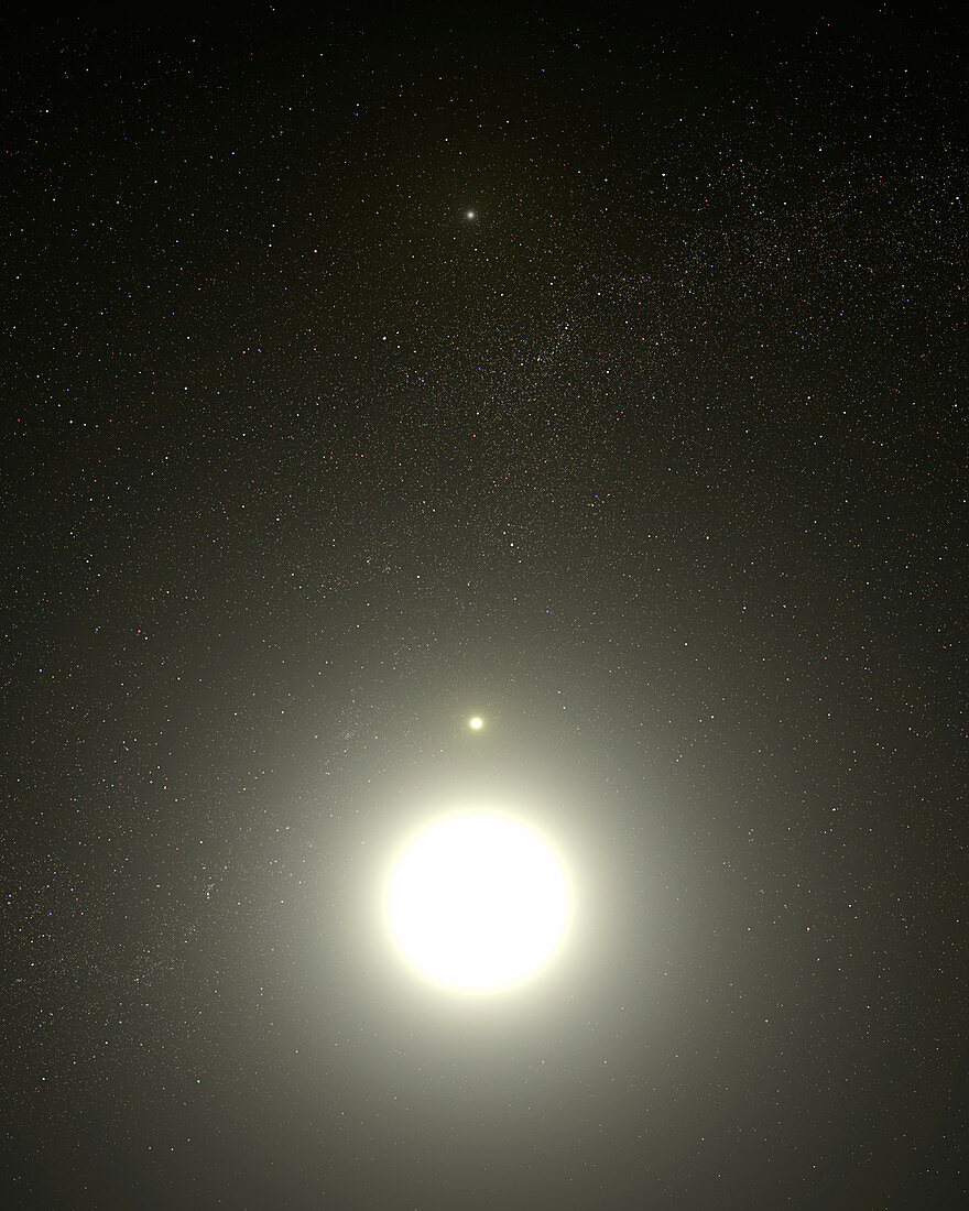 Polaris triple star system,artwork