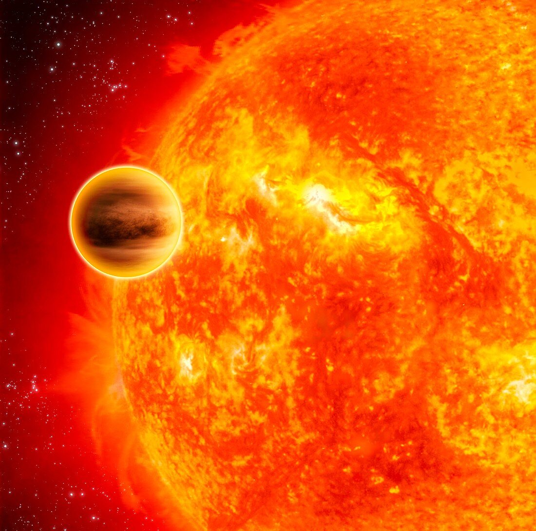 Exoplanet HD 189733b,computer artwork