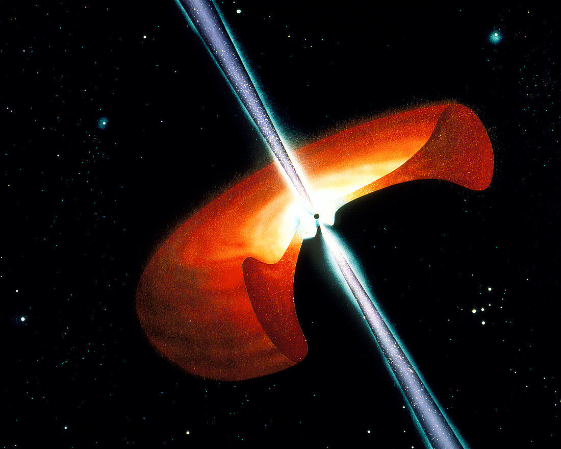 Artwork showing a mechanism for gamma-ray bursts